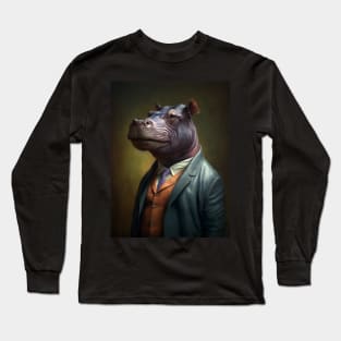 Royal Portrait of a Hippopotamus Long Sleeve T-Shirt